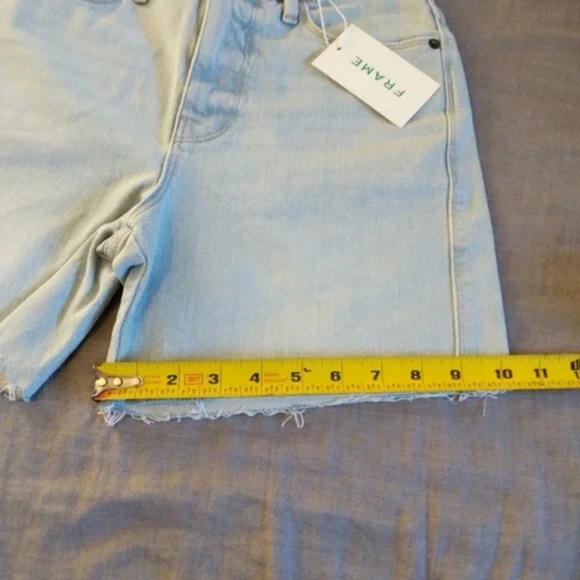 FRAME Denim Jeans Le Tour Altadena Cutoff Shorts Long High Rise Bermuda - Picture 5 of 10